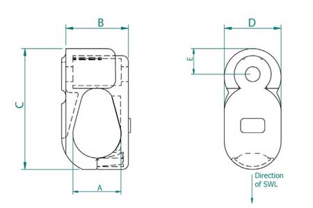 Prysmian BICON LSF Hook Cable Cleat 384AA04 52-62mm Cable OD's - Diagram